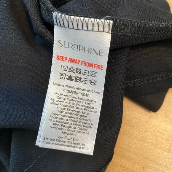 Seraphine Vanessa Turtleneck Long Sleeve Maternity Dress Black Sz 10 - Picture 7 of 7